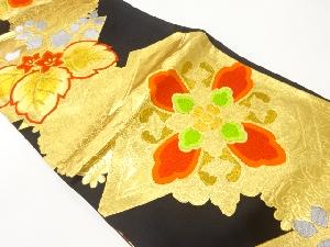 アンティーク　松皮菱に桐・花模様織出し袋帯（着用可）